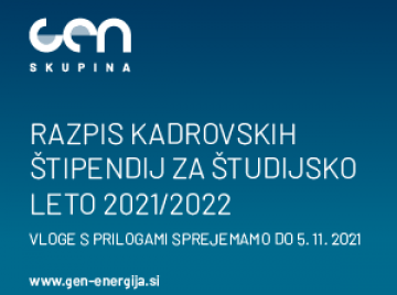 Razpisujemo kadrovski štipendiji za študijsko leto 2021/2022